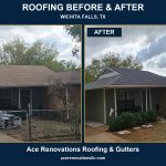 Before and after a roofing project in Wichita Falls, Texas, by Ace Renovations Roofing and Gutters